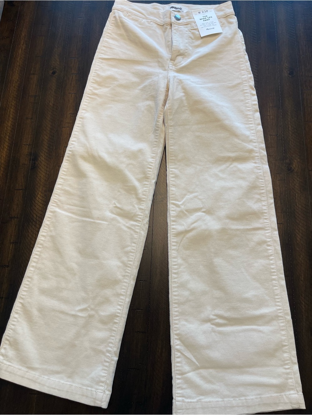 Madewell Wide-Leg Corduroy in Light Cream